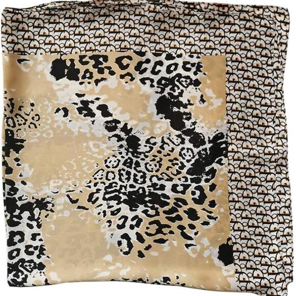 Women's satin square silk scarf - Picture 2 of 5